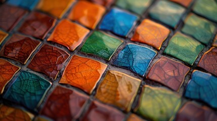 Wall Mural - Vibrant stained glass mosaic tiles