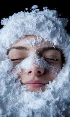 Canvas Print - Frozen face in snow