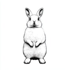 Wall Mural - Detailed illustration of a cute rabbit