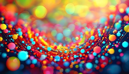 Colorful Abstract Bokeh Background with Circles and Particles