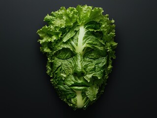 Poster - green leafy face made of lettuce