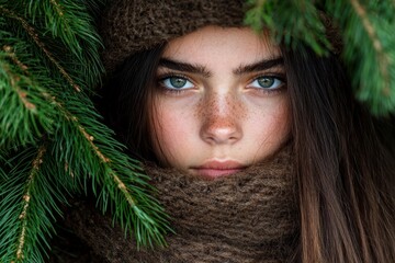 Wall Mural - Mysterious woman in forest