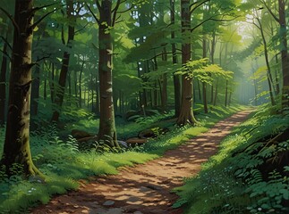 Wall Mural - path in the woods