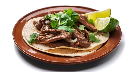 Wall Mural - Delicious Beef Tacos with Cilantro and Lime