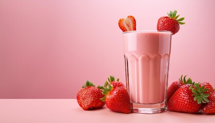 Wall Mural - Fresh strawberry smoothie