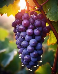 Wall Mural - Juicy grapes on the vine