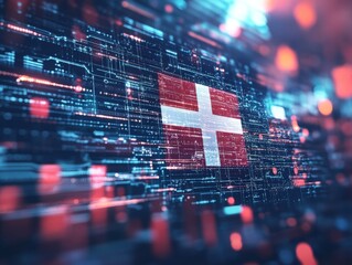 Poster - Danish Flag in a Digital World.