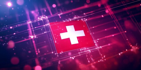 Wall Mural - Swiss Flag Digital Art.