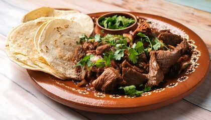 Wall Mural - Delicious Beef Tacos with Cilantro and Onions