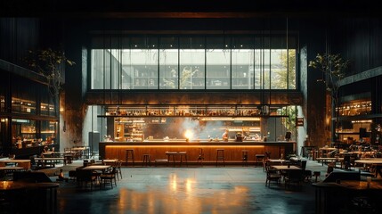 Poster - Industrial Precision, Showcasing advanced metal cutting with blue laser technology, sparks illuminating a spacious workspace, reflecting innovation and craftsmanship in modern industry