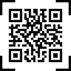 qr code icon simple flat design for your site or application and logo.
