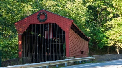 Wall Mural - Bartram's Covered Bridge in Delaware County, Pennsylvania