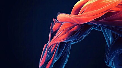 Poster - A stunning abstract representation of a horse, crafted with vibrant colors and smooth flowing shapes against a dark background.