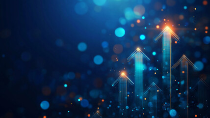 Poster - Colorful arrows point upward in this illustration, symbolizing growth and progress