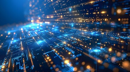 Aufkleber - Abstract digital technology background. 3d illustration. Network connection structure. - Generated AI