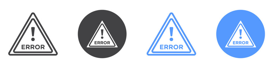 Error Icon flat line symbol set.