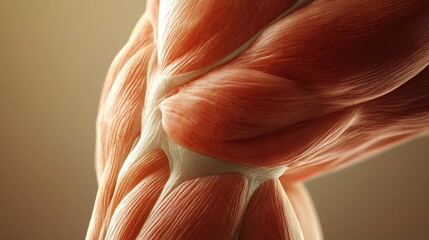 Poster - Detailed view of human muscle fibers showcasing structure, strength, and anatomical features in a captivating light.
