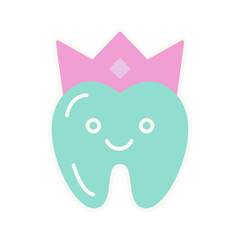 Sticker - tooth with crown