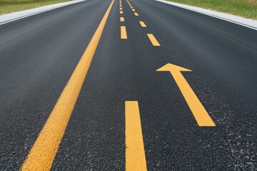 An Asphalt Road Symbolizing Motivation and Forward Movement Towards Success and Growth