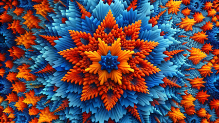 abstract chaotic blue, orange, and red pattern with vibrant colors , chaos, colorful, abstract, blue