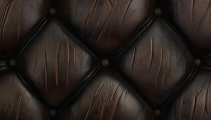 Wall Mural - Elegant black leather texture with natural brown material pattern background