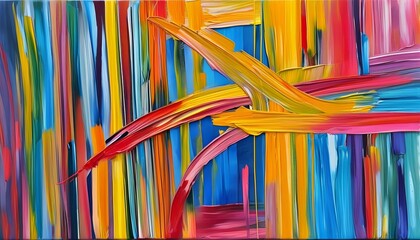 Vibrant Artistic Fiber Lines on Canvas: A Celebration of Color and Creative Brushstroke Patterns