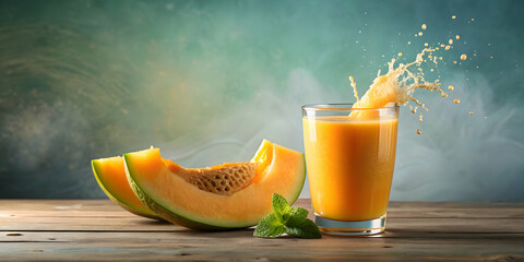 Delicious melon juice splash and glass, melon, juice, splash, glass, refreshing, drink, fruit, beverage, summer, freshness, cold