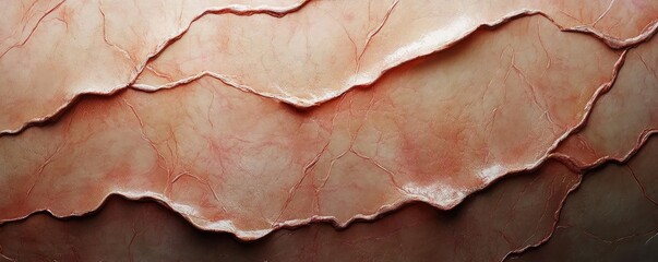 Poster - Close-up of textured surface showcasing layers with subtle colors and patterns ideal for backgrounds or artistic projects.