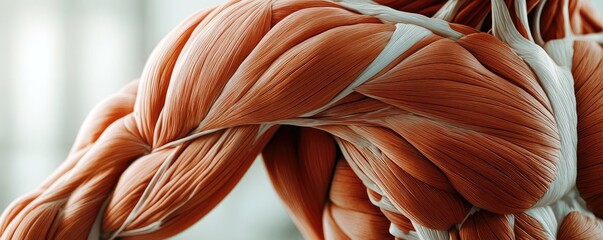 Poster - Close-up of human muscle structure showcasing detailed anatomy and tissue composition for educational and artistic purposes.
