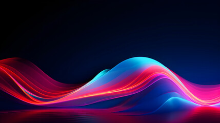 Canvas Print - Glow Flow: Pulsing Neon Waves in Motion