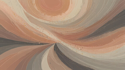 Wall Mural - abstract illustration with gentle, swirling patterns in muted colors like beige, soft gray, and light peach