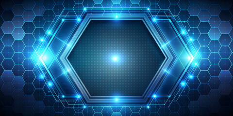 Wall Mural - Abstract hexagon technology background with digital elements , abstract, technology, hexagons, digital, futuristic