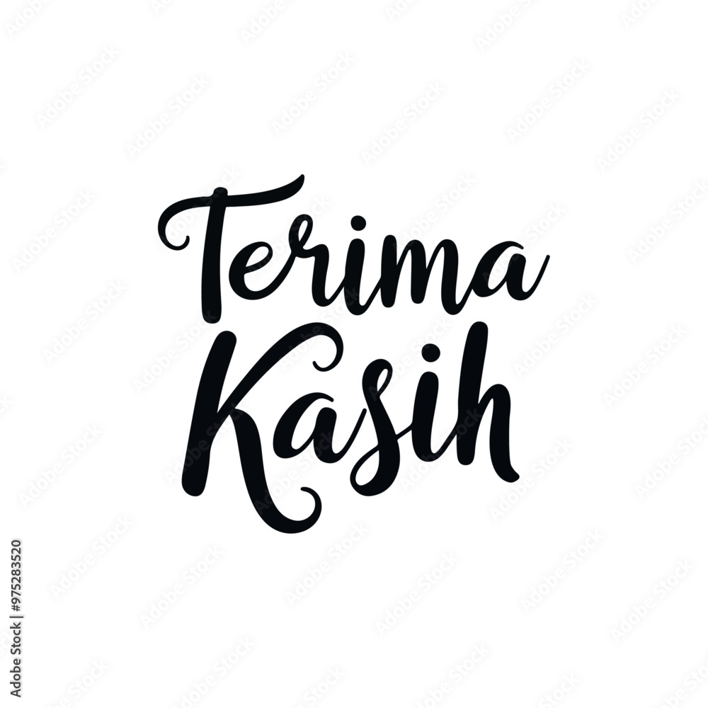 Thank You in Indonesian, Terima Kasih, Hand Lettering Calligraphy ...