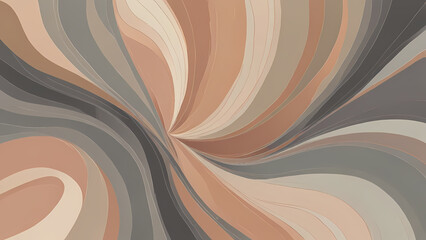 Wall Mural - abstract illustration with gentle, swirling patterns in muted colors like beige, soft gray, and light peach