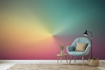 Wall Mural - Soft Nostalgic Retro Color Gradient Mural with Vivid Shades and Gentle Aesthetics