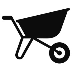 Silhouette Metal Wheelbarrow Drawing