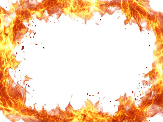 Fiery Frame:  Intense Flames Border, Burning Edges, Dramatic Fire Design