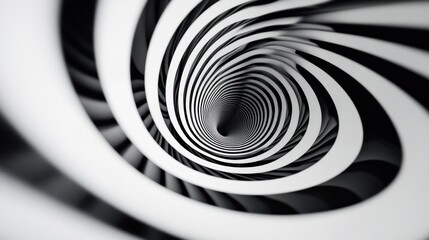 Abstract black and white swirling pattern.