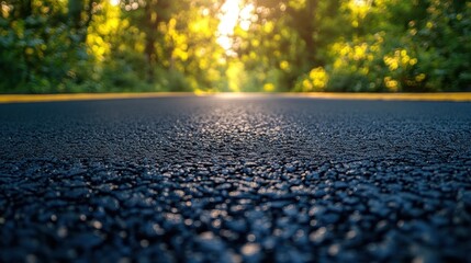 Poster - Asphalt Road Leading into the Forest