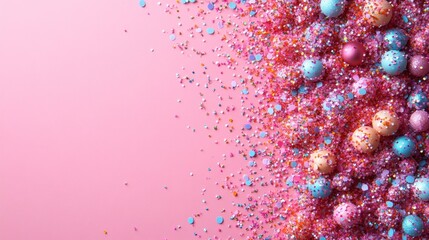 Wall Mural - Pink Glitter and Sprinkles Background