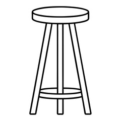 Poster - Black Bar Stool Silhouette Vector Icon.