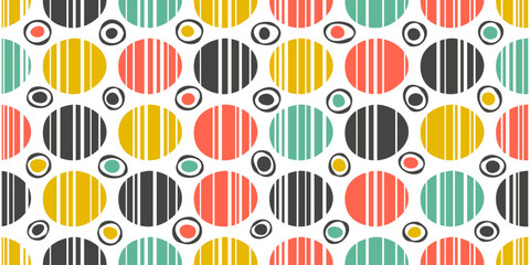 Leinwandbilder - Abstract geometric circles representing a grid. Small circles between large ones, colorful abstract pattern of circles.