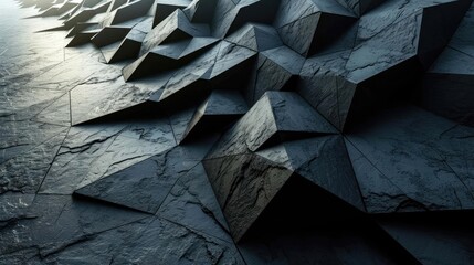 Fototapete - A visually striking piece of art featuring layered and sculpted surfaces that resemble a mix between