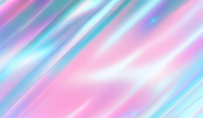 Wall Mural - Holographic neon waves colorful pastel abstract background