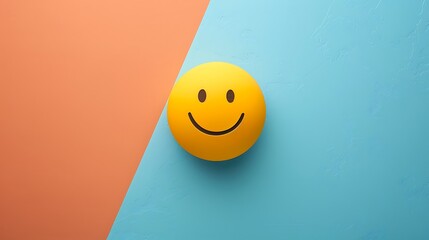 simple happy emoticon isolated on colorful background