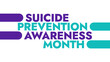 © CreatiPly - Suicide Prevention Awareness Month colorful text typography on a white or black background banner illustration is great for wishing and celebrating Suicide Prevention Awareness Month in September