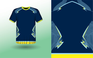 Wall Mural - T-shirt Sport Design Template, T-shirt Mockup Abstract Grunge Sport Jersey Design For Cricket, Football Soccer, Racing, Sports, Running Soccer Jersey. Uniform Front View