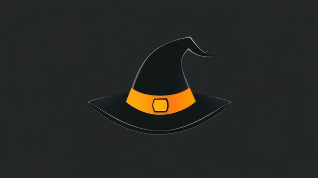 A Halloween logo with a black witch hat, perfect for spooky, magical, and festive designs during the season.