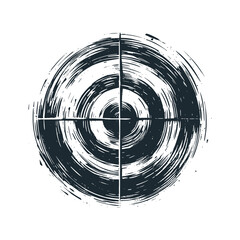 Wall Mural - The logo of circle target. Black white vector illustration.