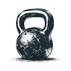 The kettlebell Black white vector logo illustration.
